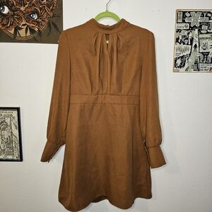 SHEIN Brown Long Sleeve Dress